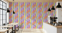 Vibrant Multicolored Vertical Brushstrokes Wallpaper⁠
