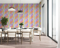 Vibrant Multicolored Vertical Brushstrokes Wallpaper⁠
