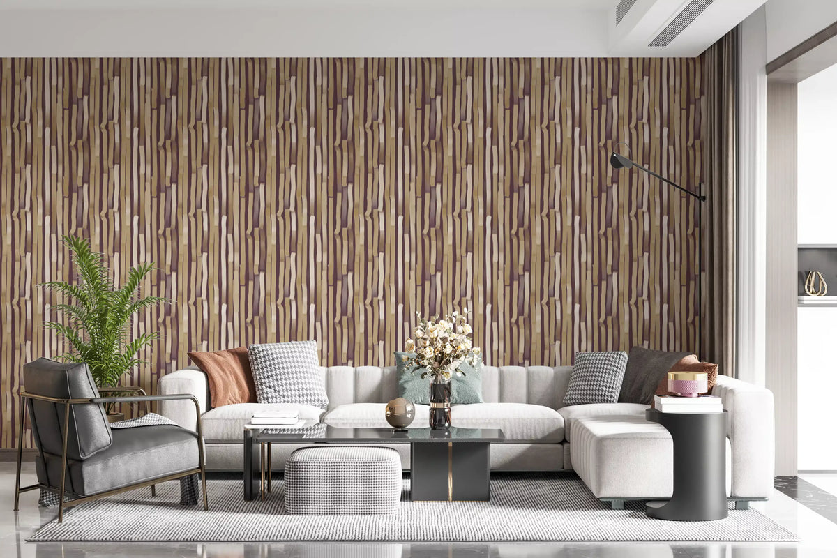 Neutral Brushstroke Vertical Stripes Wallpaper⁠