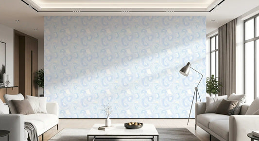 Soft Azure Swirls Abstract Wallpaper⁠