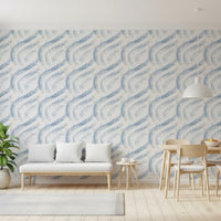 Indigo Wave Botanical Arches Wallpaper⁠