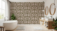 Olive and Blush Organic Abstract Botanical Pattern Wallpaper⁠