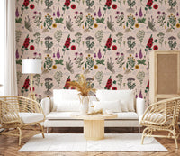 Medicinal Wildflower Garden Study Wallpaper⁠