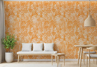 Orange Forest Silhouette Pattern Wallpaper⁠