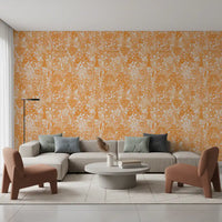 Orange Forest Silhouette Pattern Wallpaper⁠