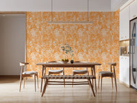Orange Forest Silhouette Pattern Wallpaper⁠