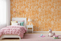 Orange Forest Silhouette Pattern Wallpaper⁠