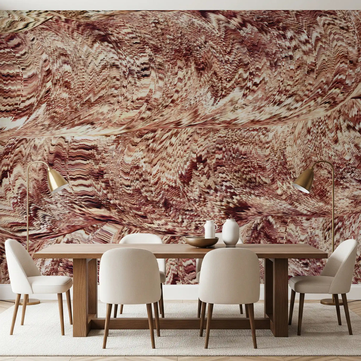 Textured Ochre Sand Dunes Wall Mural