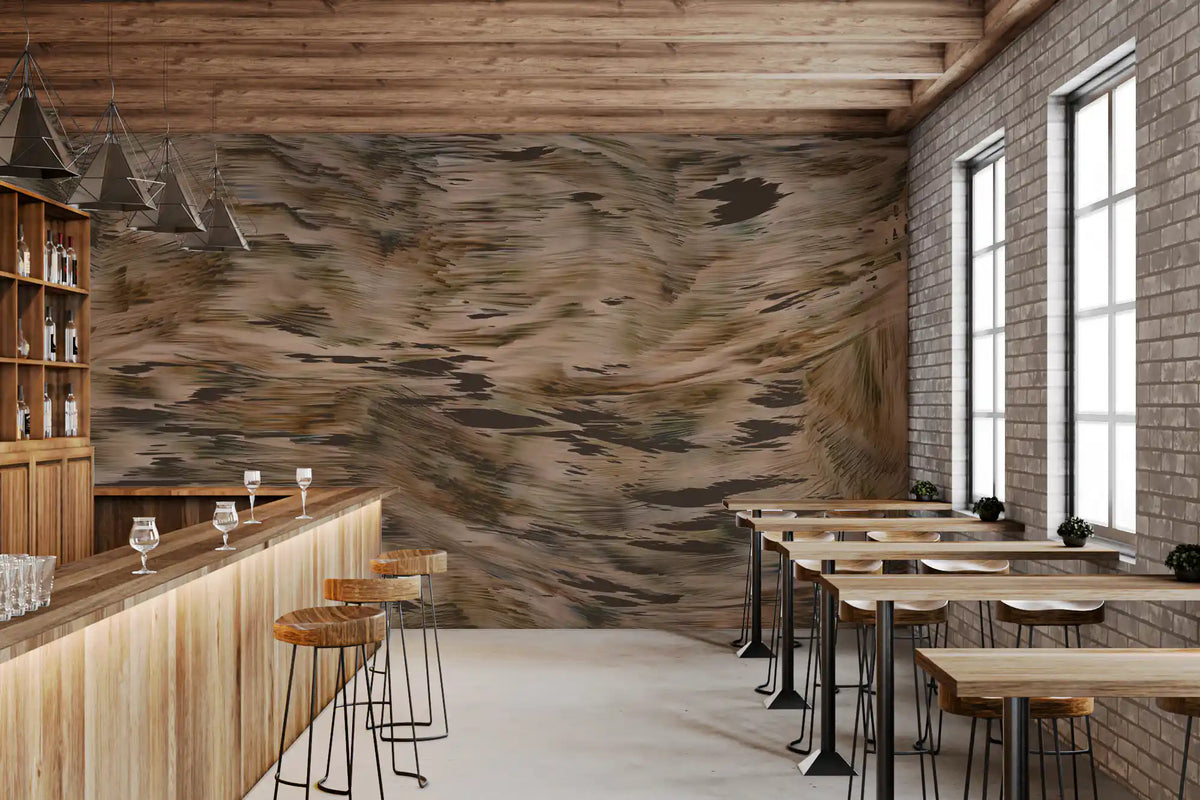 Earthy Tonal Brushstroke Motion Wall Mural