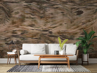 Earthy Tonal Brushstroke Motion Wall Mural