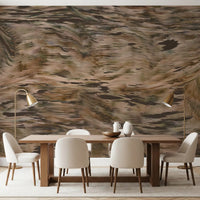 Earthy Tonal Brushstroke Motion Wall Mural