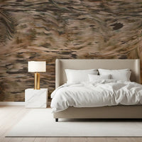 Earthy Tonal Brushstroke Motion Wall Mural