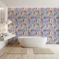 Vibrant Painted Zebra Stripe Wallpaper⁠