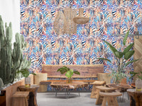 Vibrant Painted Zebra Stripe Wallpaper⁠