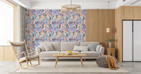 Vibrant Painted Zebra Stripe Wallpaper⁠