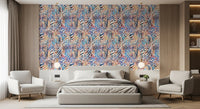 Vibrant Painted Zebra Stripe Wallpaper⁠