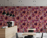 Rustic Floral Brushstroke Canvas Wallpaper⁠