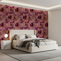 Rustic Floral Brushstroke Canvas Wallpaper⁠