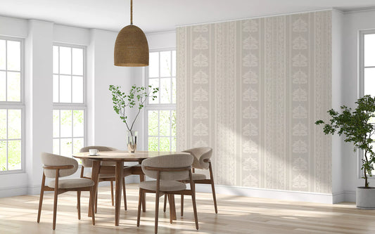Botanical Stripe Neutral Art Wallpaper⁠