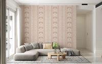 Soft Rose Vertical Floral Damask Wallpaper⁠