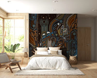 Starlit Botanical Rhythm Wall Mural