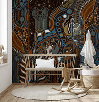 Starlit Botanical Rhythm Wall Mural