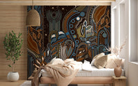 Starlit Botanical Rhythm Wall Mural