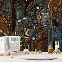 Starlit Botanical Rhythm Wall Mural