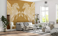 Rustic Mythological Pegasus Pattern Wall Mural