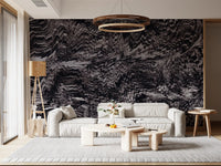 Rhythmic Grayscale Ripple Flow Wall Mural