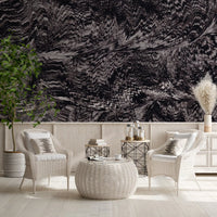 Rhythmic Grayscale Ripple Flow Wall Mural