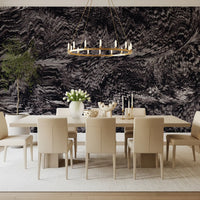 Rhythmic Grayscale Ripple Flow Wall Mural