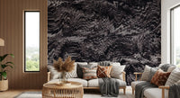 Rhythmic Grayscale Ripple Flow Wall Mural