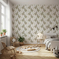 Ethereal Winged Stallions in Soft Sepia Wallpaper⁠