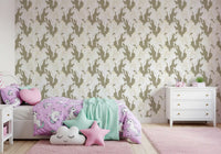 Ethereal Winged Stallions in Soft Sepia Wallpaper⁠