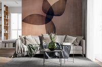 Organic Shapes Earth Tones Wall Mural
