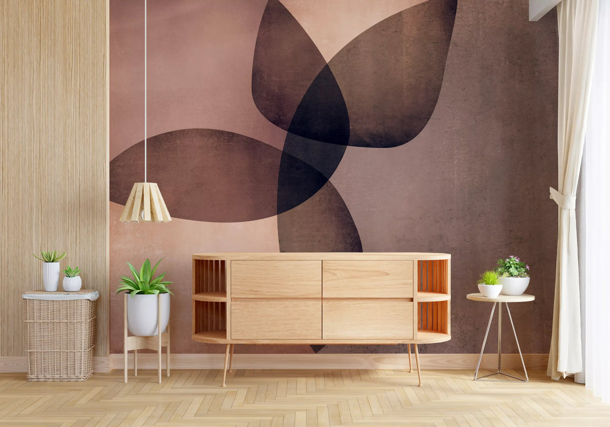 Organic Shapes Earth Tones Wall Mural