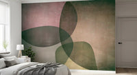 Organic Shapes Green Tones Wall Mural