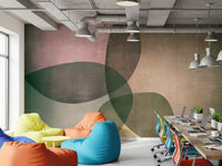Organic Shapes Green Tones Wall Mural