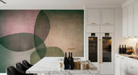 Organic Shapes Green Tones Wall Mural