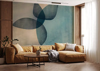 Organic Shapes Dusty Teal Wall Mural