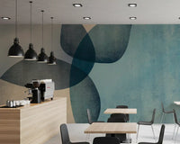 Organic Shapes Dusty Teal Wall Mural