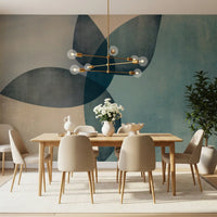 Organic Shapes Dusty Teal Wall Mural