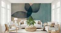 Organic Shapes Dusty Teal Wall Mural