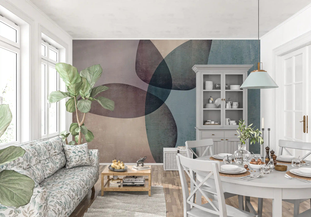 Organic Shapes Muted Tones Wall Mural