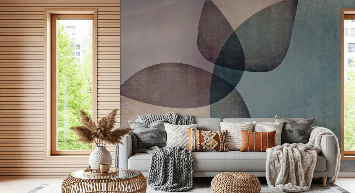 Organic Shapes Muted Tones Wall Mural