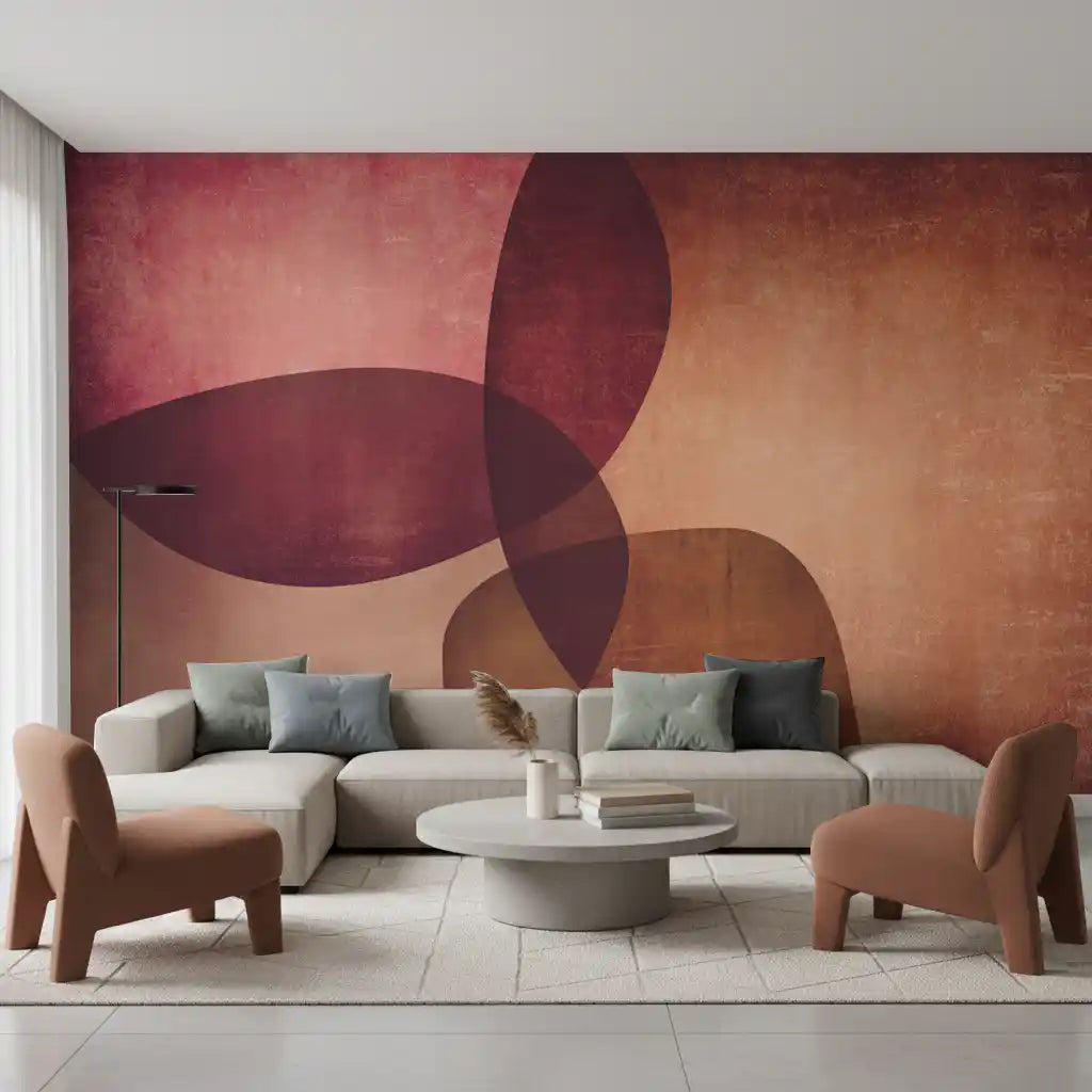 Organic Shapes Autumn Tones Wall Mural