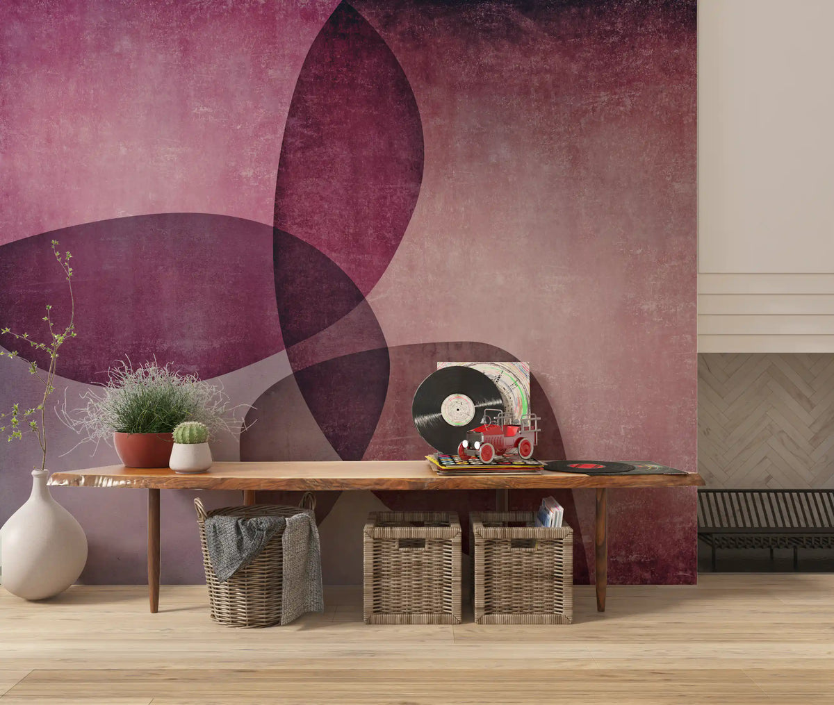 Organic Shapes Warm Tones Wall Mural