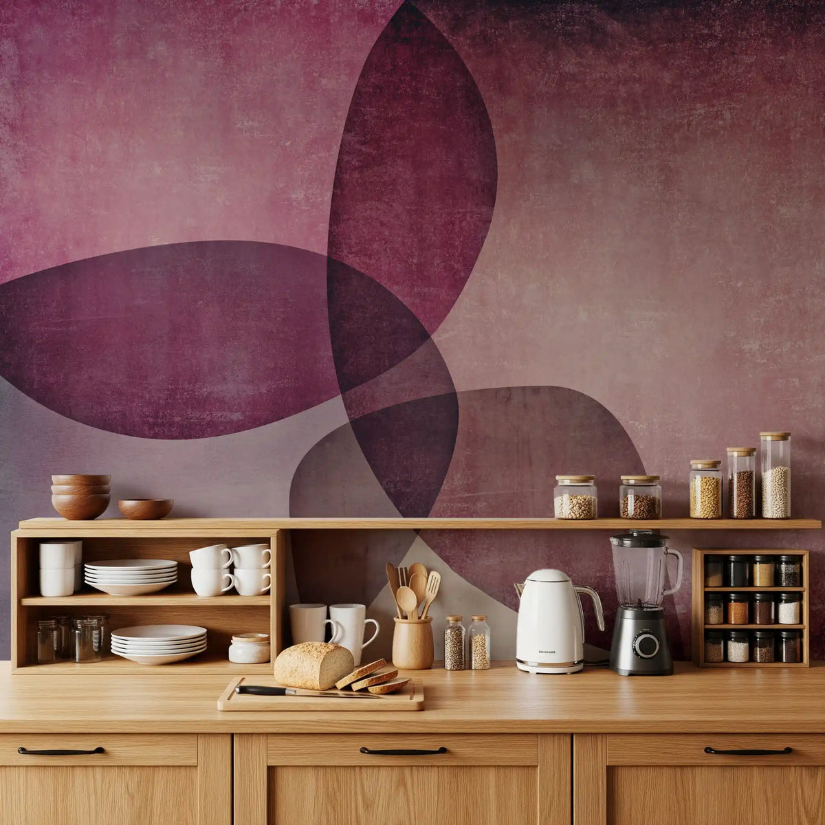 Organic Shapes Warm Tones Wall Mural