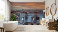 Twilight Over The Zinc Roofs of Paris Wall Mural